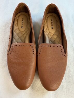 Birdies Starling Leather Laser Cut Slip On Flat Loafer Brown Size 8